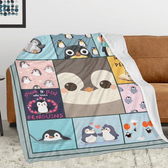 Penguin Blanket Fleece Throw Blanket Super Soft Warm Gifts for Baby Girls Boys Kids Mom Grandma Room Decor