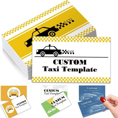 Custom Business Cards 100Pcs, Personalized Taxi Business Cards with Logo Picture