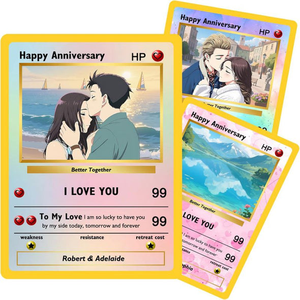 Custom Poke Card with Photo Name Text Personalized Poke Portriat Card Customized Trainer or Character Cards for Birthday