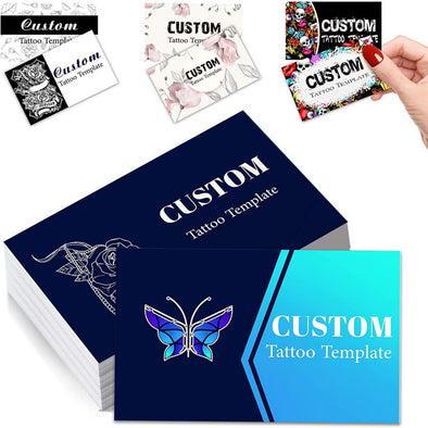 Custom Business Cards 100Pcs, Personalized Tattoo Cards Business with Logo Picture