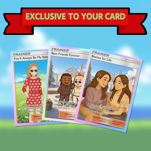 Personalized Poke Card with Photo Name Text Custom Poke Portriat Card Customized Trainer or Character Cards for Birthday