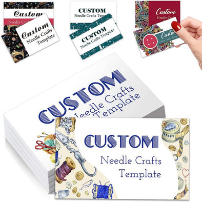 Custom Business Cards 100Pcs, Personalized Needle Crafts Business Cards with Logo Picture