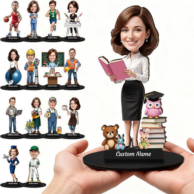Personalized Miniature Figurines Custom Photo Cartoon Portrait Sculpture with Various Occupations Gifts for Birthday Christmas