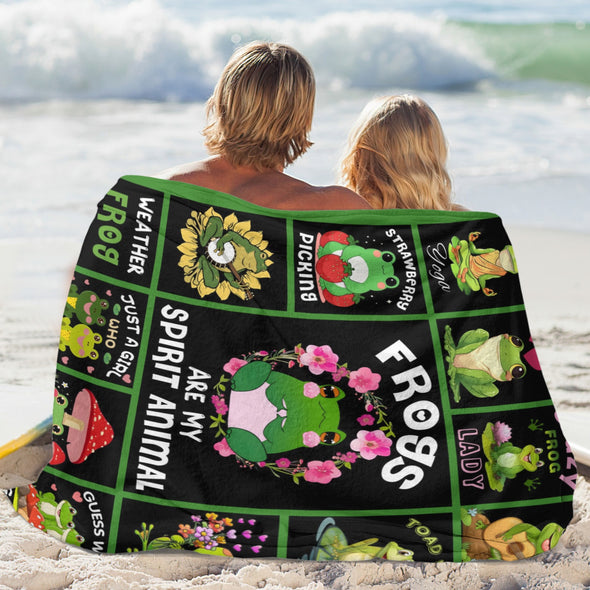 Frog Pattern Blanket Fleece Throw Blanket Super Soft Warm Gifts for Baby Girls Boys Kids Mom Grandma Room Decor