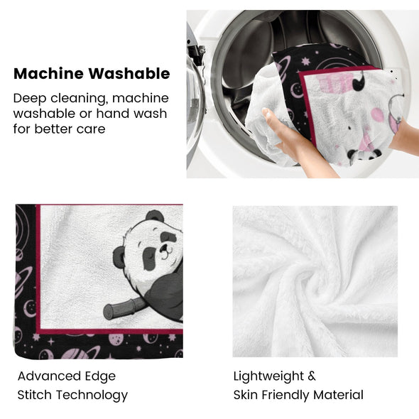 Panda Pattern Blanket Fleece Throw Blanket Super Soft Warm Gifts for Baby Girls Boys Kids Mom Grandma Room Decor