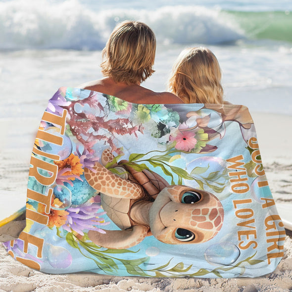 Turtle Pattern Blanket Fleece Throw Blanket Super Soft Warm Gifts for Baby Girls Boys Kids Mom Grandma Room Decor