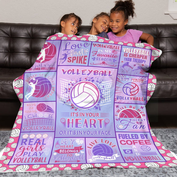 Volleyball Pattern Blanket Fleece Throw Blanket Super Soft Warm Gifts for Baby Girls Boys Kids Mom Grandma Room Decor