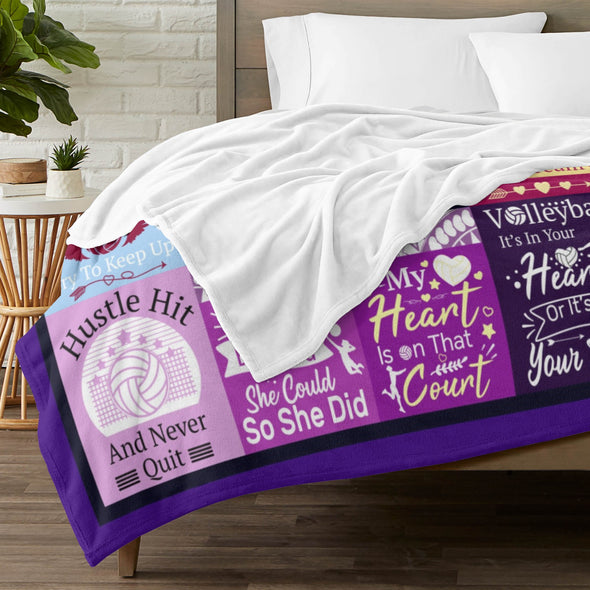 Volleyball Pattern Blanket Fleece Throw Blanket Super Soft Warm Gifts for Baby Girls Boys Kids Mom Grandma Room Decor