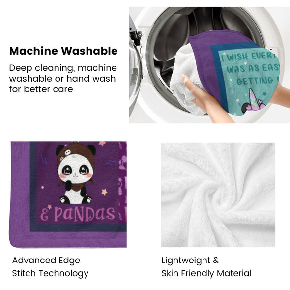 Panda Pattern Blanket Fleece Throw Blanket Super Soft Warm Gifts for Baby Girls Boys Kids Mom Grandma Room Decor