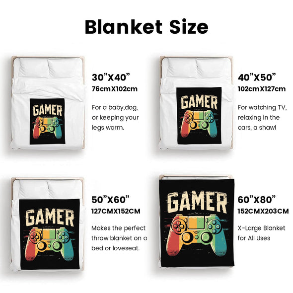 Gamer Blanket Fleece Throw Blanket Super Soft Warm Gifts for Baby Girls Boys Kids Mom Grandma Room Decor