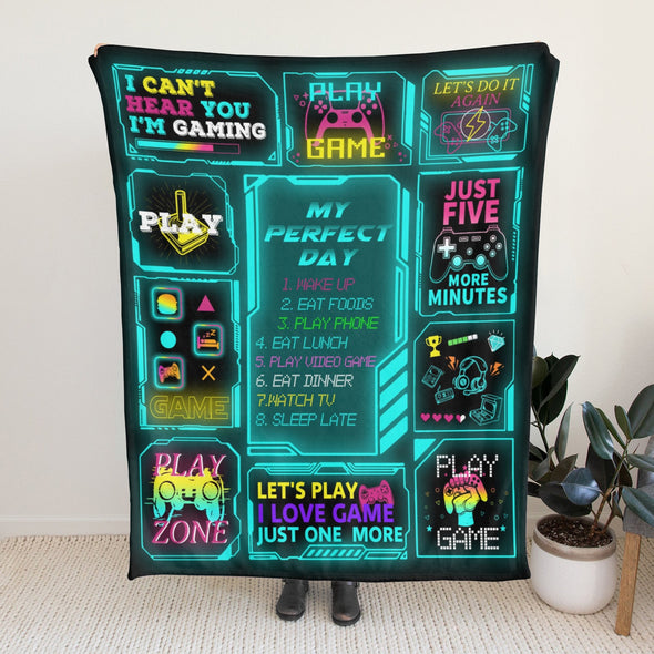 Gamer Blanket Fleece Throw Blanket Super Soft Warm Gifts for Baby Girls Boys Kids Mom Grandma Room Decor