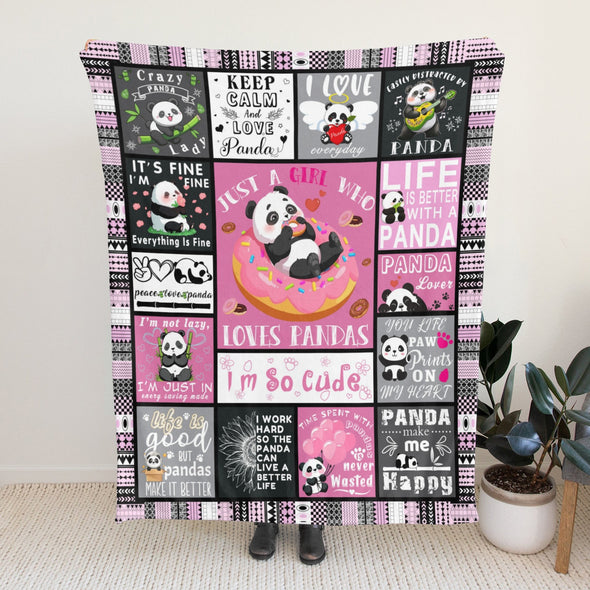 Panda Pattern Blanket Fleece Throw Blanket Super Soft Warm Gifts for Baby Girls Boys Kids Mom Grandma Room Decor
