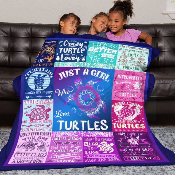 Turtle Pattern Blanket Fleece Throw Blanket Super Soft Warm Gifts for Baby Girls Boys Kids Mom Grandma Room Decor