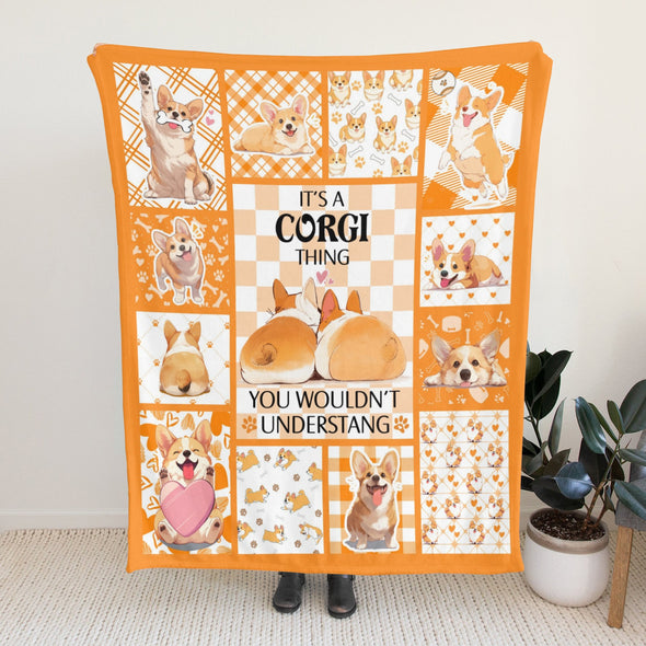 Corgi Blanket Fleece Throw Blanket Super Soft Warm Gifts for Baby Girls Boys Kids Mom Grandma Room Decor