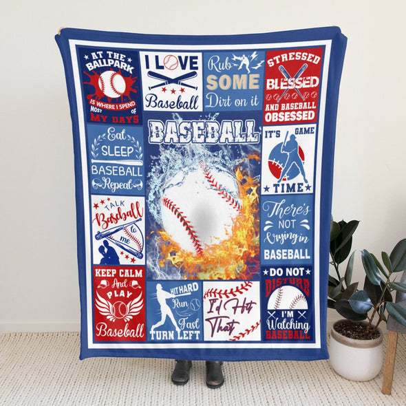 Baseball Pattern Blanket Fleece Throw Blanket Super Soft Warm Gifts for Baby Girls Boys Kids Mom Grandma Room Decor