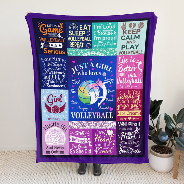 Volleyball Pattern Blanket Fleece Throw Blanket Super Soft Warm Gifts for Baby Girls Boys Kids Mom Grandma Room Decor