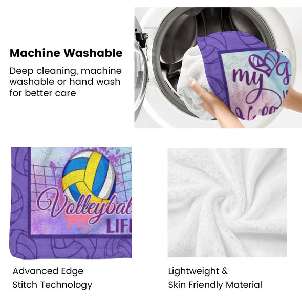 Volleyball Pattern Blanket Fleece Throw Blanket Super Soft Warm Gifts for Baby Girls Boys Kids Mom Grandma Room Decor