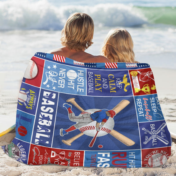 Baseball Pattern Blanket Fleece Throw Blanket Super Soft Warm Gifts for Baby Girls Boys Kids Mom Grandma Room Decor