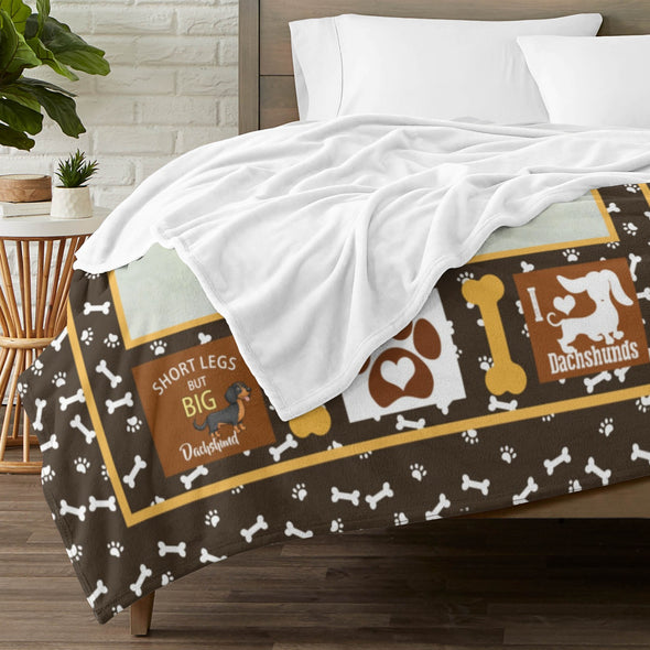 Dachshund Pattern Blanket Fleece Throw Blanket Super Soft Warm Gifts for Baby Girls Boys Kids Mom Grandma Room Decor