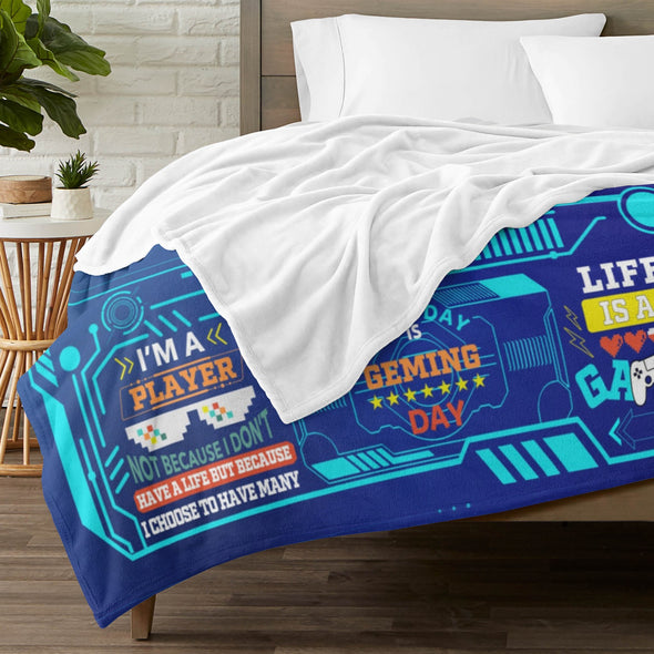 Gamer Blanket Fleece Throw Blanket Super Soft Warm Gifts for Baby Girls Boys Kids Mom Grandma Room Decor