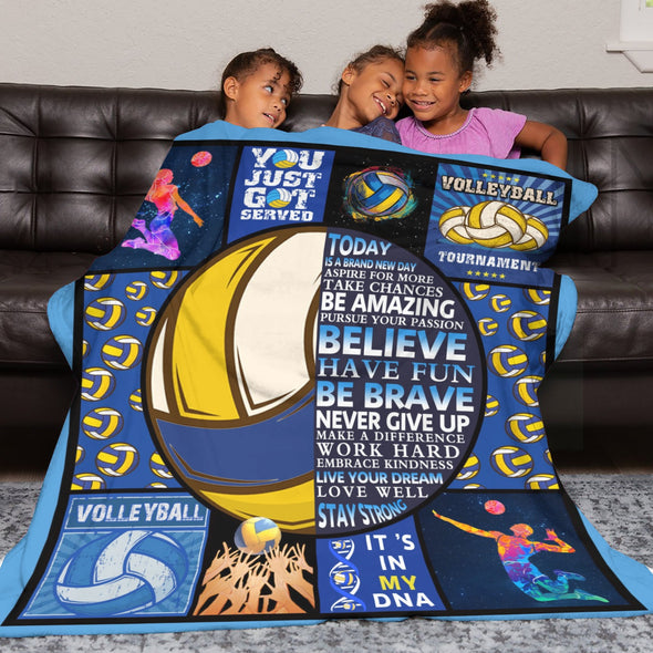 Volleyball Pattern Blanket Fleece Throw Blanket Super Soft Warm Gifts for Baby Girls Boys Kids Mom Grandma Room Decor
