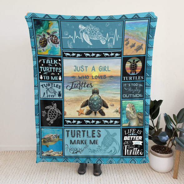 Turtle Pattern Blanket Fleece Throw Blanket Super Soft Warm Gifts for Baby Girls Boys Kids Mom Grandma Room Decor