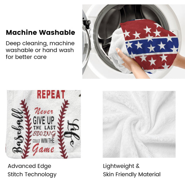 Baseball Pattern Blanket Fleece Throw Blanket Super Soft Warm Gifts for Baby Girls Boys Kids Mom Grandma Room Decor