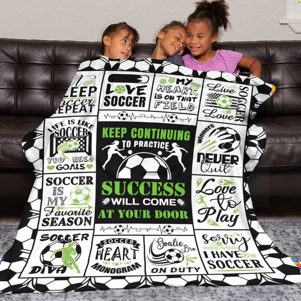 Soccer Blanket, Soccer Sports Themed Throw, Soft Nap Throw Blanket for Home Boys Girls Women Men Soccer Lovers Gifts