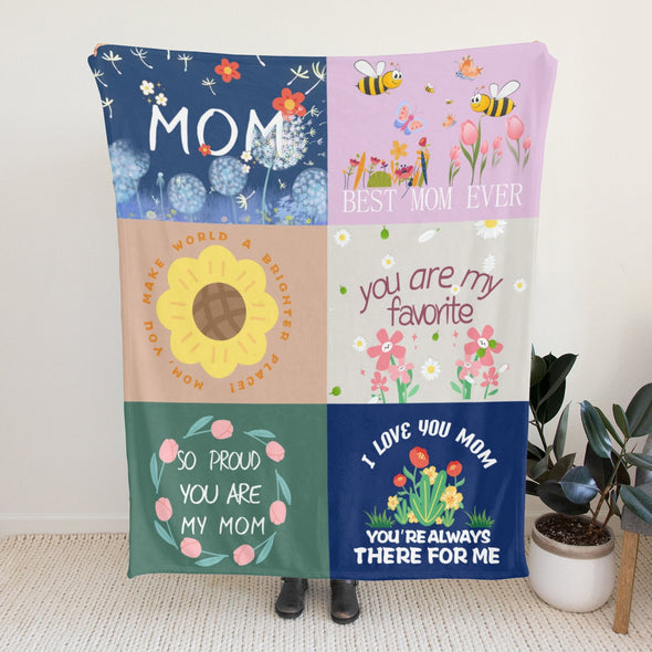 Mom Blanket Gifts for Mother's Day Christmas Birthday Throw from Daughter Son
