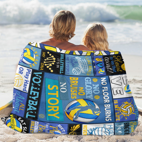 Volleyball Pattern Blanket Fleece Throw Blanket Super Soft Warm Gifts for Baby Girls Boys Kids Mom Grandma Room Decor