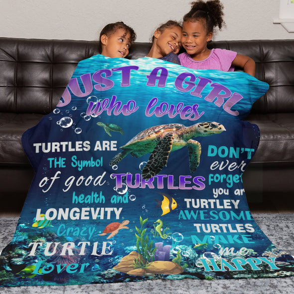 Turtle Pattern Blanket Fleece Throw Blanket Super Soft Warm Gifts for Baby Girls Boys Kids Mom Grandma Room Decor