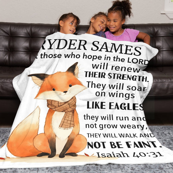 Fox Pattern Blanket Fleece Throw Blanket Super Soft Warm Gifts for Baby Girls Boys Kids Mom Grandma Room Decor