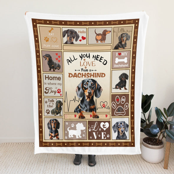 Dachshund Pattern Blanket Fleece Throw Blanket Super Soft Warm Gifts for Baby Girls Boys Kids Mom Grandma Room Decor