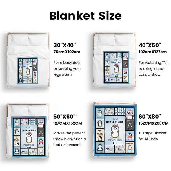 Penguin Blanket Fleece Throw Blanket Super Soft Warm Gifts for Baby Girls Boys Kids Mom Grandma Room Decor