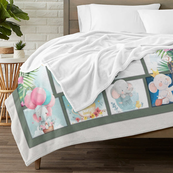 Elephant Blanket Fleece Throw Blanket Super Soft Warm Gifts for Girls Boys Kids Room Decor