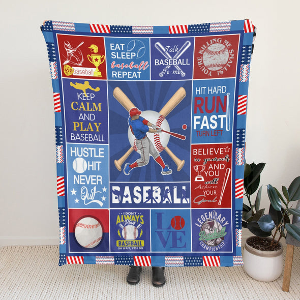 Baseball Pattern Blanket Fleece Throw Blanket Super Soft Warm Gifts for Baby Girls Boys Kids Mom Grandma Room Decor