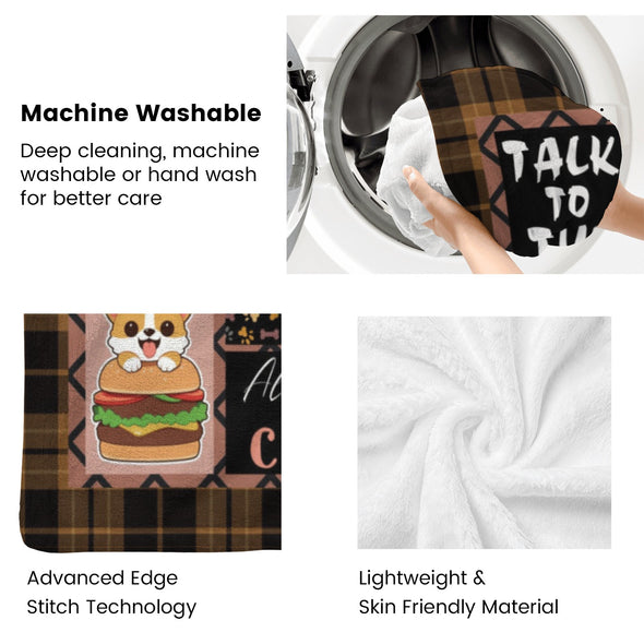 Corgi Blanket Fleece Throw Blanket Super Soft Warm Gifts for Baby Girls Boys Kids Mom Grandma Room Decor