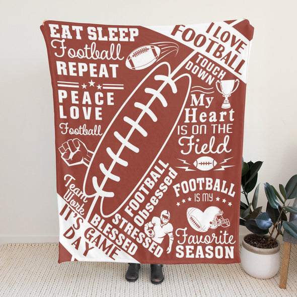 Football Pattern Blanket Fleece Throw Blanket Super Soft Warm Gifts for Baby Girls Boys Kids Mom Grandma Room Decor