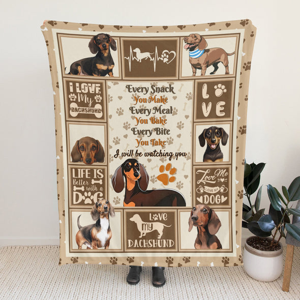 Dachshund Pattern Blanket Fleece Throw Blanket Super Soft Warm Gifts for Baby Girls Boys Kids Mom Grandma Room Decor