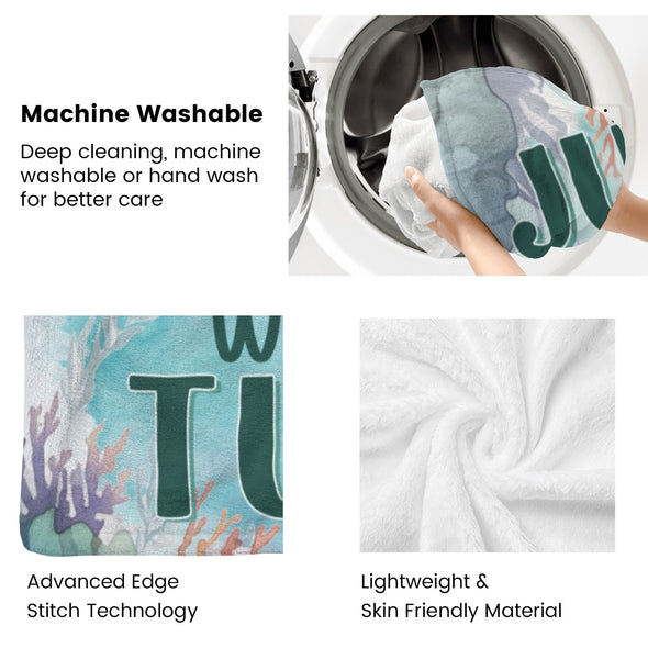 Turtle Pattern Blanket Fleece Throw Blanket Super Soft Warm Gifts for Baby Girls Boys Kids Mom Grandma Room Decor