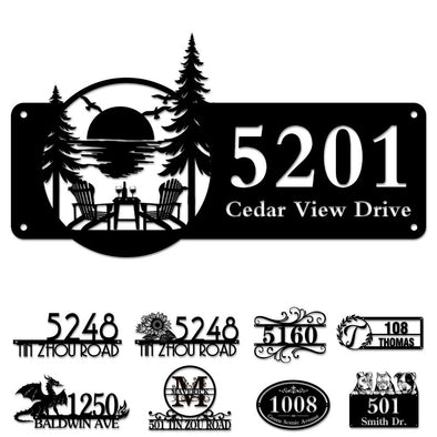 Custom Metal House Door Numbers Personalized Street Address Signs Mailbox Plaque for Outside Garden Housewarming Gift