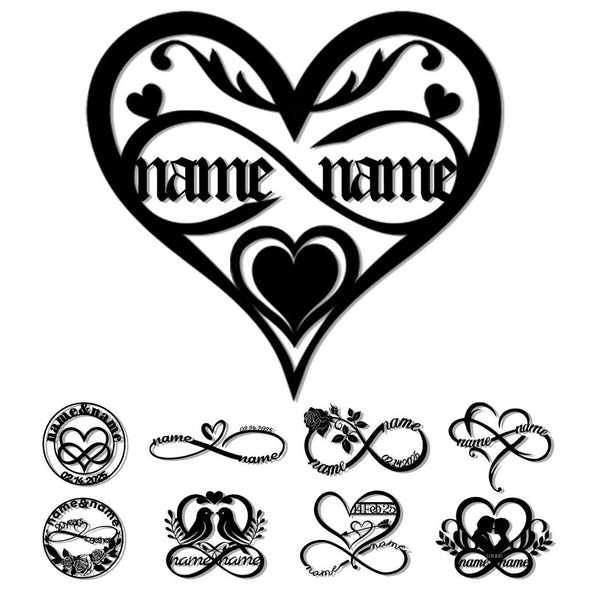 Personalized Wedding Gifts for the Couple Custom Metal Infinity Wall Art Sign Decor with Name and Date Anniversary Valentines Day Gifts