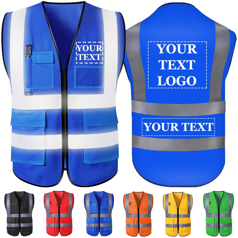 Custom Work Vests Custom Safety Vest for Men Women, Personalized Logo High Visibility Re ...