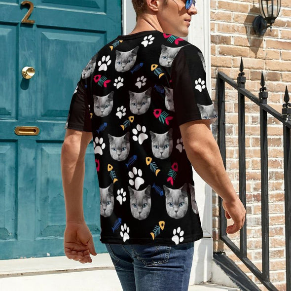 Custom T Shirts Design Your Own Photo Personalized Pet Face Short Sleeve for Men Valentine