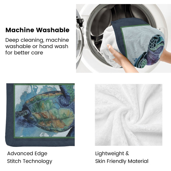 Turtle Pattern Blanket Fleece Throw Blanket Super Soft Warm Gifts for Baby Girls Boys Kids Mom Grandma Room Decor