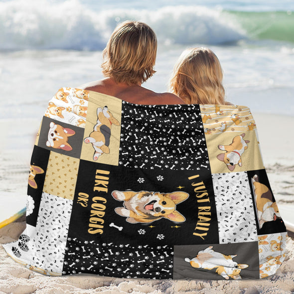 Corgi Blanket Fleece Throw Blanket Super Soft Warm Gifts for Baby Girls Boys Kids Mom Grandma Room Decor