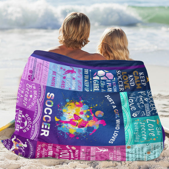 Soccer Blanket, Soccer Sports Themed Throw, Soft Nap Throw Blanket for Home Boys Girls Women Men Soccer Lovers Gifts