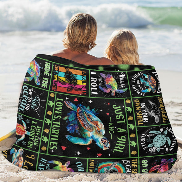 Turtle Pattern Blanket Fleece Throw Blanket Super Soft Warm Gifts for Baby Girls Boys Kids Mom Grandma Room Decor
