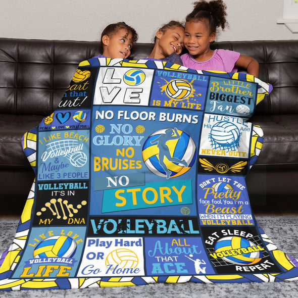 Volleyball Pattern Blanket Fleece Throw Blanket Super Soft Warm Gifts for Baby Girls Boys Kids Mom Grandma Room Decor