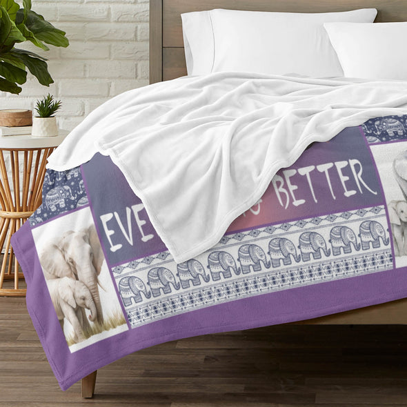Elephant Blanket Fleece Throw Blanket Super Soft Warm Gifts for Girls Boys Kids Room Decor